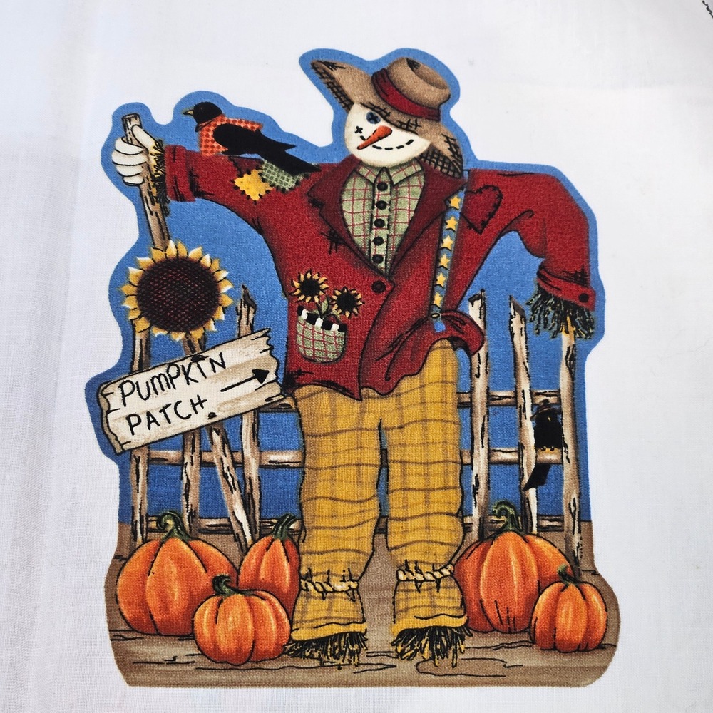 Cranston Print Works Vintage Scarecrow Row Fabric Panel Wall Hanging Leslie Beck